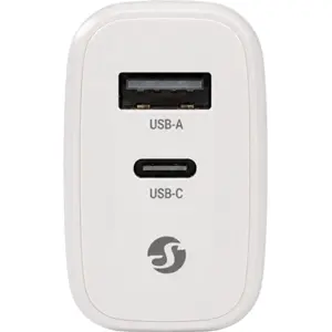Carregador 65W GaN 1x USB-C PD + 1x USB-A - Branco