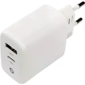 Carregador 65W GaN 1x USB-C PD + 1x USB-A - Branco