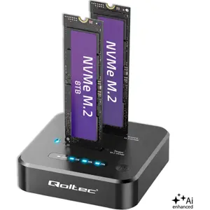 Docking station 2x discos SSD M.2 NVMe 8TB c/ USB-C 3.2 Gen2