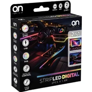 Kit fitas LED RGB USB com controlo remoto - 2x1.4m 4W - IP20