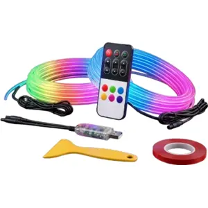 Kit fitas LED RGB USB com controlo remoto - 2x1.4m 4W - IP20
