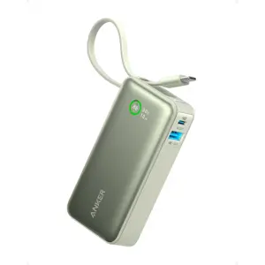 Powerbank 10000 mAh 30W PD+QC3.0 (1×USB-C + 1×USB-A) + Cabo USB-C - Verde