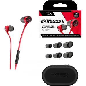Auriculares earbuds com microfone e Jack 3.5mm - Vermelho