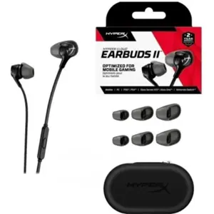 Auriculares earbuds com microfone e Jack 3.5mm - Preto
