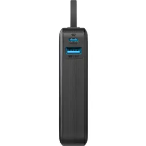 Powerbank 10000 mAh 30W PD+QC3.0 (1×USB-C + 1×USB-A) + Cabo USB-C - Preto