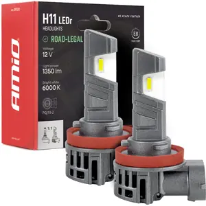 Lâmpada LED H11 (PGJ19-2) 18W 2700lm 6000K c/ ventilador IP65 9-18V (homologada) - [2 unid.]
