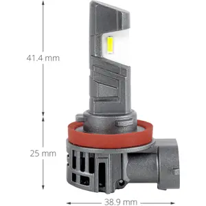 Lâmpada LED H11 (PGJ19-2) 18W 2700lm 6000K c/ ventilador IP65 9-18V (homologada) - [2 unid.]