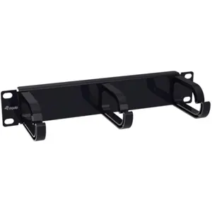 Organizador de cabos para armário bastidor 10" 1U - Preto