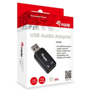 Placa de som USB2.0 (2x Jack 3.5mm Micro+Audio)