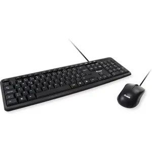 Kit de teclado c/ fios e Rato óptico com scroll USB