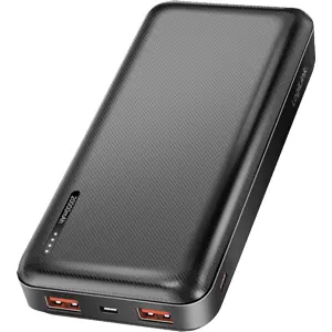 Powerbank 20000mAh 20W PD (2x USB-A + USB-C) - Preto