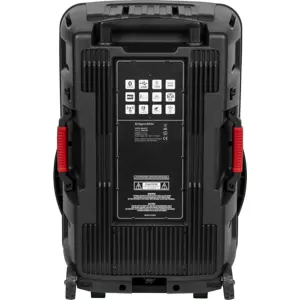 Coluna portátil karaoke 240W c/ bluetooth/USB/SD/AUX/FM + 2 microfones s/ fio + telecomando