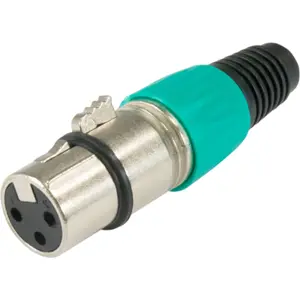 Ficha Cannon (XLR) hembra 3 pines para cable - Verde
