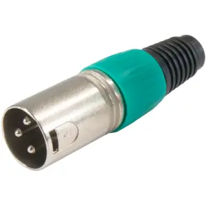 Ficha Cannon (XLR) macho 3 pines para cable - Verde
