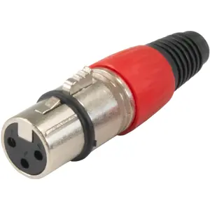 Ficha Cannon (XLR) hembra 3 pines para cable - Rojo
