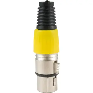 Ficha Cannon (XLR) fêmea 3 pinos para cabo - Amarelo