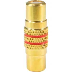 União adaptador RCA fêmea-fêmea - metal GOLD [vermelho]