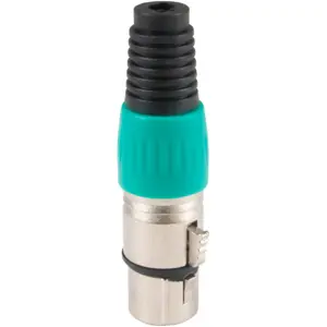 Ficha Cannon (XLR) hembra 3 pines para cable - Verde