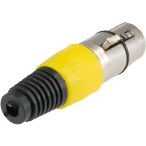 Ficha Cannon (XLR) fêmea 3 pinos para cabo - Amarelo