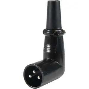 Ficha Cannon (XLR) 3 pines macho  90º - metal - negro
