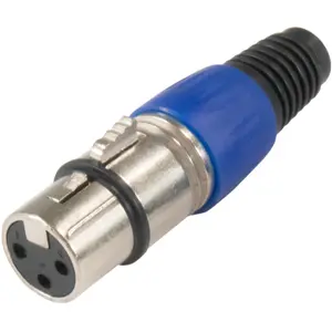 Ficha Cannon (XLR) fêmea 3 pinos para cabo - Azul