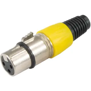 Ficha Cannon (XLR) fêmea 3 pinos para cabo - Amarelo