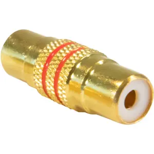 União adaptador RCA fêmea-fêmea - metal GOLD [vermelho]