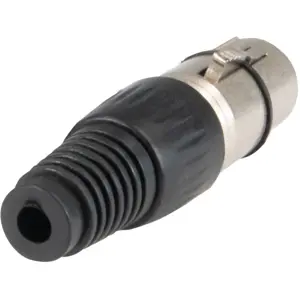Ficha Cannon (XLR) fêmea 3 pinos para cabo - Preto