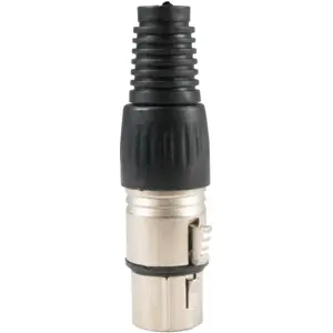 Ficha Cannon (XLR) fêmea 3 pinos para cabo - Preto