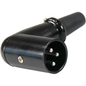 Ficha Cannon (XLR) 3 pines macho  90º - metal - negro