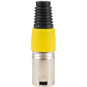 Ficha Cannon (XLR) macho 3 pinos para cabo - Amarelo