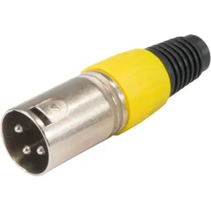 Ficha Cannon (XLR) macho 3 pinos para cabo - Amarelo