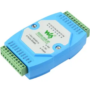 Hub industrial RS485 1-para-8 con puertos aislados para carril DIN 35 mm