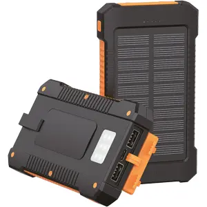 Powerbank Solar 6.000mAh c/ Lanterna LED (2x USB-A + 1x USB-C) 12W - IP65