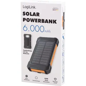 Powerbank Solar 6.000mAh c/ Lanterna LED (2x USB-A + 1x USB-C) 12W - IP65