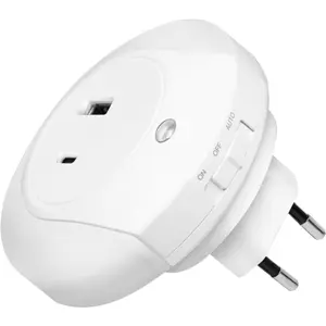 Luz de presencia con sensor crepuscular y cargador USB-C PD + USB-A QC 18W