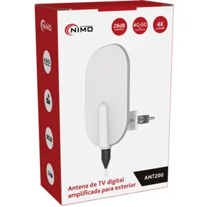 Antena TDT de Exterior Compacta (p/ Varanda) VHF/UHF com Filtro LTE/5G e Amplificador