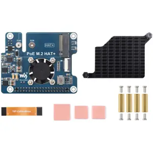 Placa HAT+ com PoE e Interface M.2 NVMe PCIe para Raspberry Pi 5