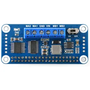 Placa HAT de control de motores DC (6-12V 3A) mediante I²C para Raspberry Pi
