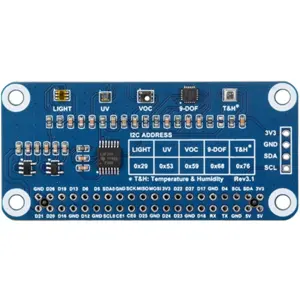 Sensor ambiental (Temperatura, Humidade, Pressão, Luz, UV, VOC, Movimento) para Raspberry Pi