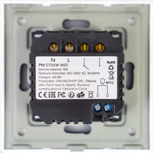 Termostato inteligente WiFi para aquecimentos a Gás - 16A contacto seco (compatível c/ Tuya)