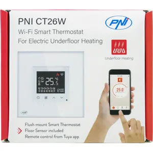 Termostato inteligente WiFi de pisos radiantes / Termoacumuladores - 10A (compatível c/ Tuya)