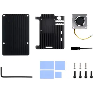 Caixa dissipadora em alumínio com ventoinha p/ Raspberry Pi 5