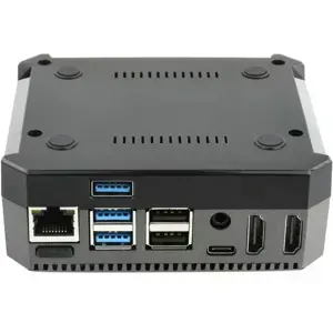 Caixa de alumínio para Raspberry Pi 4B c/ ventoinha e suporte para SSD M.2 SATA
