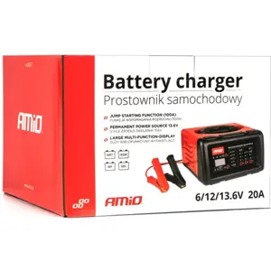 Carregador de baterias AGM, GEL, MF, WET 6/12V 20A c/ Jump Starter