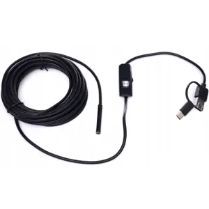Câmara de inspeção visual (boroscópio) 1080P Ø8mm USB de cabo semi-rígido para computador e Android