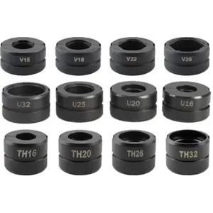 Alicate hidráulico p/ tubos multicamada PEX-AL-PEX + 12 matrizes