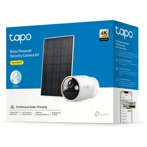 Câmara IP (Wi-Fi) Bullet 4K 8MP 3.17mm c/ bateria, IR 15m, Luz LED e painel solar - IP66
