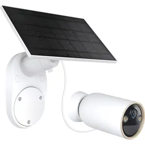 Câmara IP (Wi-Fi) Bullet 4K 8MP 3.17mm c/ bateria, IR 15m, Luz LED e painel solar - IP66