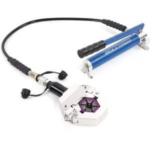 Alicate hidráulico de cravar para mangueiras A/C 8T + 7 matrizes